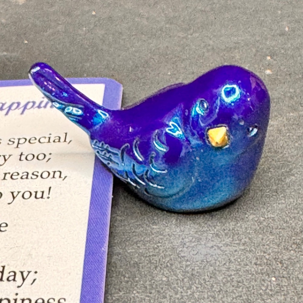 New Vtg Trinket Ganz Bluebird of Happiness Charm A‎ S Waldrop Inspirational Gift